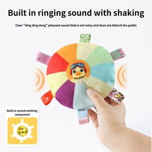 Jouet en peluche pour animaux de compagnie respectueux de l'environnement, disque volant sonore interactif pour chien et chat, résistant aux mâchouillements avec cloche en métal - Product Image 4