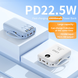 Batería Externa de Carga Rápida PD de 22.5W al por Mayor con Cable Integrado, 10000mAh de Alta Capacidad, Pantalla Digital, Banco de Energía Portátil - Product Image 1