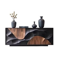 Meuble de rangement multifonctionnel en bois massif de style Wabi-Sabi du milieu du siècle, pour salon ou entrée, modèle nord-américain