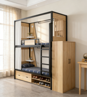 Boîte à capsules pour lits superposés, lit superposé en métal pour hôtel, capsule pour hôtel avec rideau, lit superposé sous rangement