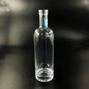 Botella de vino redonda de cristal, 500ml, puede sostener vodka, tequila, ron, gin, brandy, whisky, puede personalizarse, gran oferta