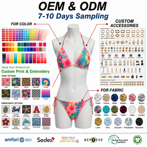 Costume da bagno estivo personalizzato <span class=keywords><strong>di</strong></span> alta qualità con stampa personalizzata con Logo firmato costume da bagno <span class=keywords><strong>di</strong></span> <span class=keywords><strong>lusso</strong></span> <span class=keywords><strong>Bikini</strong></span> donna - Product Image 4