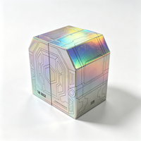 Boîte cadeau en papier pliée personnalisée de luxe en gros, boîte rigide en carton holographique pour cosmétiques et parfums