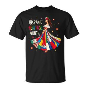Camiseta del Mes de la Herencia Hispánica para mujer, diseño de celebración de países latinoamericanos - Product Image 1