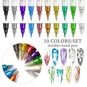 Pincel de Uñas de Doble Punta con Purpurina de Colores, Bolígrafo para Pintar Uñas con Efecto Halo, Pincel para <span class=keywords><strong>Gel</strong></span> - Product Image 3