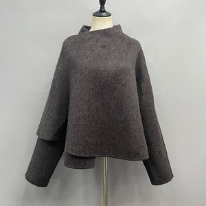 <span class=keywords><strong>Veste</strong></span> asymétrique à manches cape personnalisée Jancoco pour femme, manteau court <span class=keywords><strong>en</strong></span> <span class=keywords><strong>laine</strong></span> <span class=keywords><strong>bouillie</strong></span> pour l'automne et l'hiver, style streetwear - Product Image 1