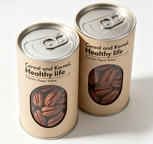 Custom Food-grade Paper Tube Packaging With <b>Window</b> For Nuts Recyclable Food Container Four Color Printing - Product Image 5