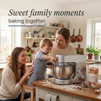Robot pâtissier compact 3L 700W, 6 vitesses avec crochet pétrisseur et fouet pour la pâtisserie maison, certifié CB CE GS ETL BSCI ISO9001