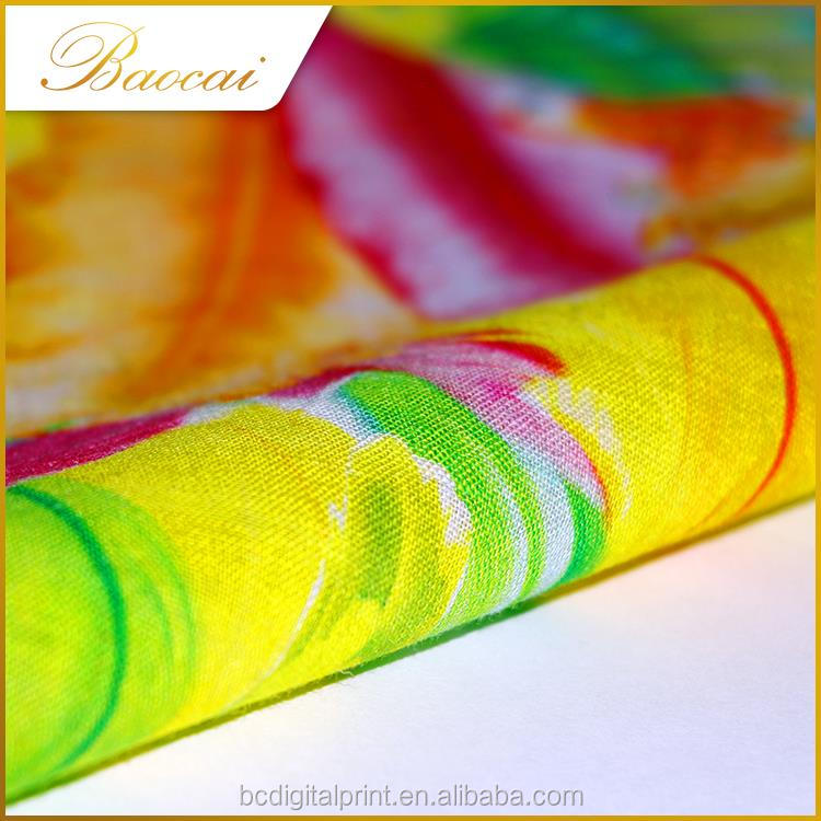 Индивидуальный дизайн цифровой печати 100% льняная ткань для женского платья