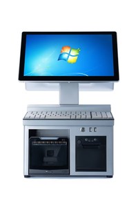 Dual Screens 15.6 Inch Terminal With 15.6 Inch 2nd Display Keyboard <b>Printer</b> for Retail Checkout Counter - Product Image 2