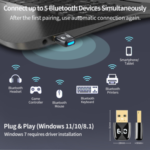 Адаптер <span class=keywords><strong>Bluetooth</strong></span>, беспроводная мышь, клавиатура, музыкальный аудиоприемник, USB-передатчик для ПК, адаптер для мыши и клавиатуры - Product Image 3