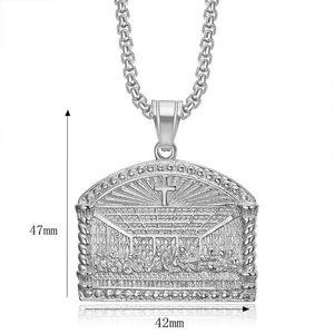 Collar <span class=keywords><strong>de</strong></span> Acero Inoxidable con Colgante <span class=keywords><strong>de</strong></span> <span class=keywords><strong>la</strong></span> Última Cena, Cruz <span class=keywords><strong>de</strong></span> Jesús, Joyería Cristiana <span class=keywords><strong>de</strong></span> Moda Hip Hop, Venta al por Mayor para Hombres y Mujeres - Product Image 5