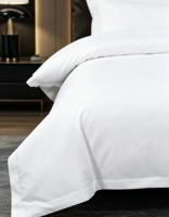 Parure de draps de luxe pour hôtel, 300 fils, tissage satiné, blanc, lisse et confortable, pour usage commercial, du fabricant d'origine