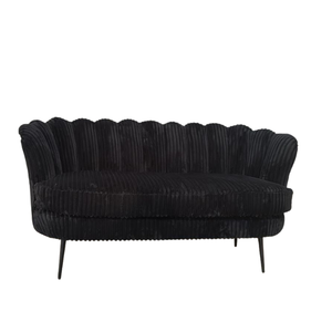 Sofá de Tela de Pana Negra de Una Plaza, Sillón Moderno para Sala de Estar, Tapizado Suave, Hecho en Indonesia - Product Image 1