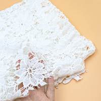 Dentelle suisse blanche personnalisée, motif floral, œillets, bordure en voile, dentelle, tissu brodé en coton