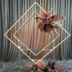 FURUN Nouvelle Arrivée Moderne En Acier Inoxydable Fond Carré Décorations De Mariage - Product Image 3