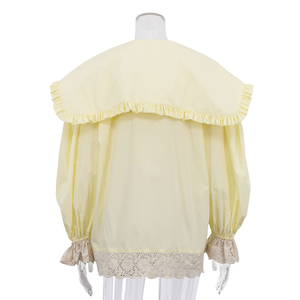 Summer Fall Lacework Trimming Polyester Cotton <strong>Peter</strong> <strong>Pan</strong> <strong>Collar</strong> Long Sleeve Women's Shirts And <strong>Blouse</strong> 2026 Tops Casual Mujer - Product Image 5