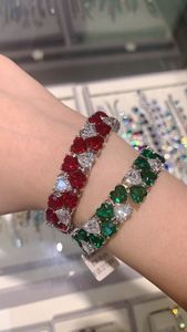 Bracelet en rubis de laboratoire en forme de cœur, avec silicone et perles d'imitation, style élégant pour les occasions festives - Product Image 6