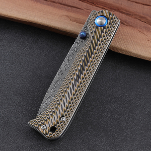 Hongrui textura áspera <span class=keywords><strong>piel</strong></span> de pitón como G10 mango Damasco cuchillo plegable PU bolsa cordón agujero con ESTUCHE DE REGALO cuchillo de bolsillo - Product Image 4