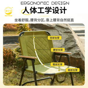 Silla Plegable Yang Gongzi, Doble Tubo Reforzado, Tipo Kermit, para Campamento, Picnic, Diseño Rectangular Plegable - Product Image 4