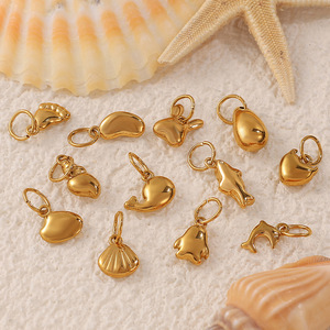 Colgante de acero inoxidable chapado en oro de formas variadas para la fabricación de collares, accesorios de joyería DIY, tamaño mediano PJ172-PJ185 - Product Image 1