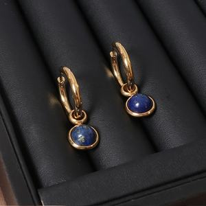 Pendientes colgantes de piedra de nacimiento de acero inoxidable para mujer, impermeables, a la moda, chapados en PVD de 18K, piedra curativa pequeña Natural - Product Image 2