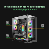 Boîtier ATX léger de 6,7 kg compatible avec les GPU de 430 mm, connexion arrière USB 3.0 Type C, carte mère, 2 SSD, 1 HDD, 7 emplacements d'extension