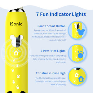 <span class=keywords><strong>Brosse</strong></span> à dents électrique rechargeable pour enfants à imprimé animal, 2 têtes de rechange, chargeur sans fil, étanche IPX7 - Product Image 4