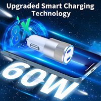 60W USB C Rapide Chargeur De Voiture 2 Ports PD 3.0 Chargeur De Voiture Adaptateur Double Type C PD pour IPhone13 12 Pro Max Samsung Galaxy Note Android