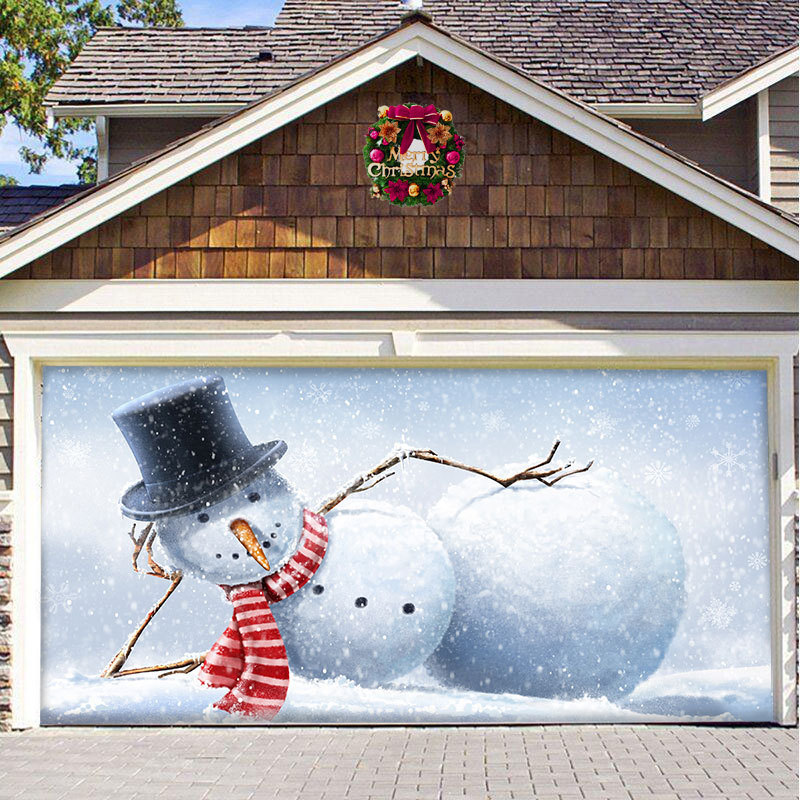 Oster-Garagentor-Abdeckung – Banner 490x210 Cm, Mit Hasen & Eiern, Für Outdoor-Dekoration (2 Auto Garage)