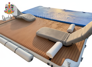 Plateforme flottante de <span class=keywords><strong>piscine</strong></span> haut de gamme, grande structure de loisirs pour <span class=keywords><strong>piscine</strong></span> extérieure avec plateau en bois pour le plaisir aquatique dans la cour - Product Image 6