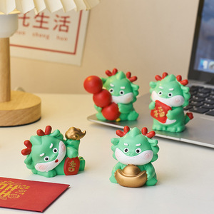 Wow <strong>House</strong> Original Design Year of <strong>the</strong> Dragon <strong>Little</strong> Green Figurine Small Ornament New Gift Car Office Desk Decor - Product Image 4