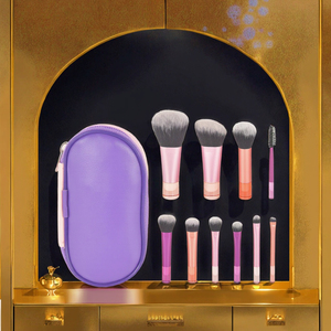 10pcs Transparent Crystal Handle Makeup Brush Set Powder Concealer Face Cosmetic Travel Kit - Product Image 3