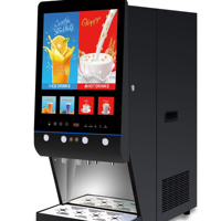 Équipement professionnel pour boissons de restaurant, écran intelligent en plastique, distributeur de poudre et de sirop instantané chaud/froid à 4 robinets, qualité alimentaire