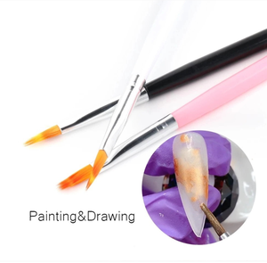 Pinceaux à ongles personnalisés avec manche en bois coloré pour la peinture florale, la poudre acrylique ondulée française et la sculpture – Idéal pour les salons de manucure - Product Image 4