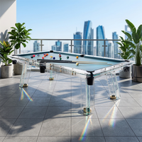Tables de billard modernes personnalisables de haute qualité en verre transparent, acier inoxydable, cristal et acrylique, 7, 8 et 9 pieds, style américain