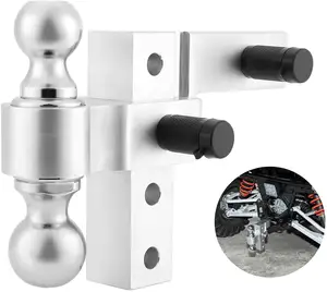 Black 14000 Lbs Adjustable Trailer Hitch Ball Mount With 6-Inch Drop