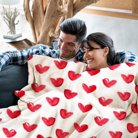 Nouveau design personnalisé de couvertures en peluche douces et confortables avec impression de cœurs Confession de la Saint-Valentin en flanelle de vacances en polaire Vente en gros