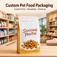 Emballage flexible pour aliments pour chiens et chats, imprimé sur mesure, 1 kg, 5 kg, 10 kg, emballage recyclable pour aliments pour chats, sachets à fond plat