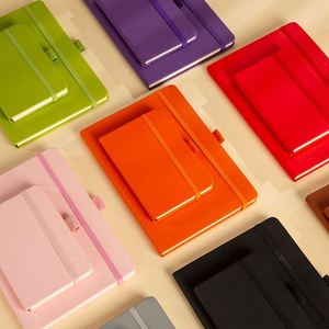 Carnet de notes en cuir PU personnalisé A5 A6 avec sangle élastique, journal imprimé avec logo de marque, bloc-notes, carnet de notes en gros - Product Image 6