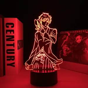 Anime <span class=keywords><strong>Bleach</strong></span> <span class=keywords><strong>3D</strong></span> LED Đèn Ichigo Kurosaki cho phòng ngủ trang trí nội thất nightlight mát món quà sinh nhật Manga <span class=keywords><strong>Bleach</strong></span> Acrylic LED ánh sáng ban đêm - Product Image 1