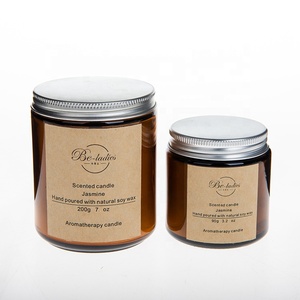 Luxury Bespoke Aromatherapy <strong>Essential</strong> <strong>Oil</strong> Soy Wax <strong>Candle</strong> in Amber Glass Jar - Product Image 4