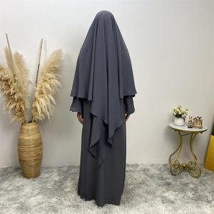 Eid Abaya <b>Set</b> 2 Pieces Khimar and Versatile Dress Women Abaya Suit 2231# +6673# Hot Sale Simplicity Solid Color 11 Colors Nida - Product Image 5