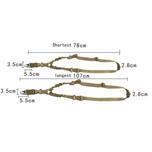 Élingue tactique à réglage rapide à deux points avec ajusteur de longueur Élingue traditionnelle avec crochet en métal pour l'extérieur - Product Image 5
