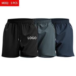 High Quality 120GSM <strong>Men's</strong> Stretchy Quick Dry Anti-Wrinkle Breathable Gym <strong>Shorts</strong> ODM Elastic Waist <strong>Zipper</strong> <strong>Pockets</strong> Lightweight - Product Image 1