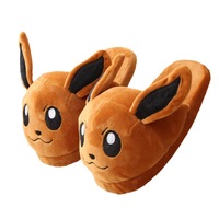 Pantoufles en peluche Pikachu en gros, style dessin animé Pokémon, en coton, pour l'intérieur, hiver, parfaites pour les enfants