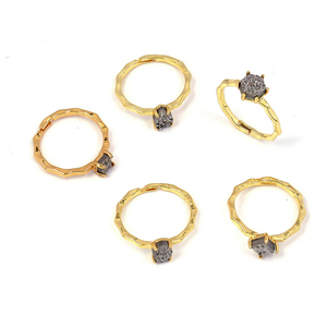 <span class=keywords><strong>2025</strong></span> mới bán buôn thời trang Nhẫn Tinh tế <span class=keywords><strong>druzy</strong></span> mực Đen Mã Não đá tự nhiên trang sức thanh lịch - Product Image 3