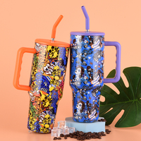 Ventes chaudes, grande capacité, nouveau design, gobelet isotherme en acier inoxydable carré de 40 oz, poignée, couvercle, anti-fuite, maintien de la chaleur de 6 à 12 heures
