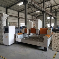 Máquina de grabado de piedra rotativa de doble husillo con servomotor y engranajes, 5.5kW 380V, cortadora de azulejos, mármol y granito