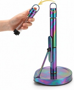 Portarrollos de Papel Obscura con Dispensador de Spray, Acero Inoxidable y Mármol, Dorado/Blanco/Arcoíris Oscuro - Product Image 1